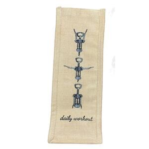 Jute Wine Bottle Daily Workout Corkscrew Gift Bag Christmas Housewarming READ
